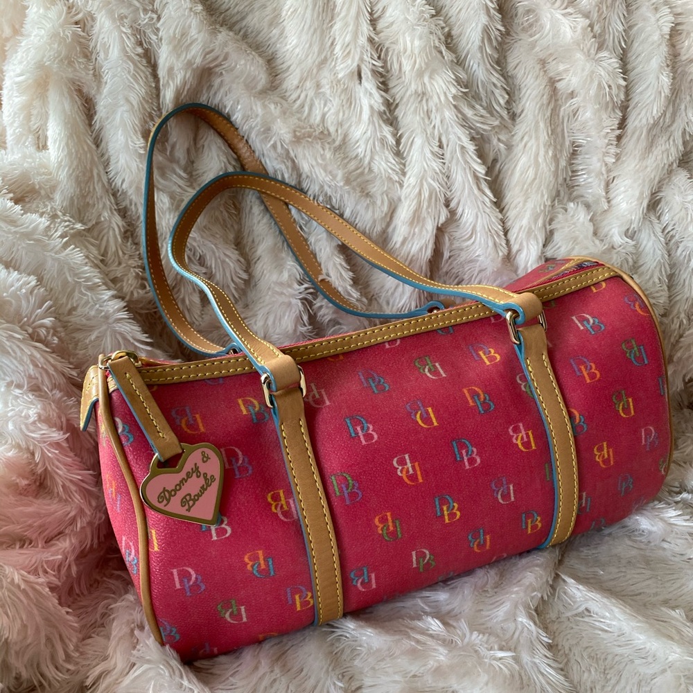 LIKE NEW Dooney & Bourke Pink Monogram Barrel Bag